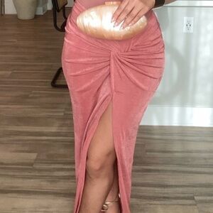 Jluxlabel Elegant Mauve Kimora Slinky Skirt Sz XXL